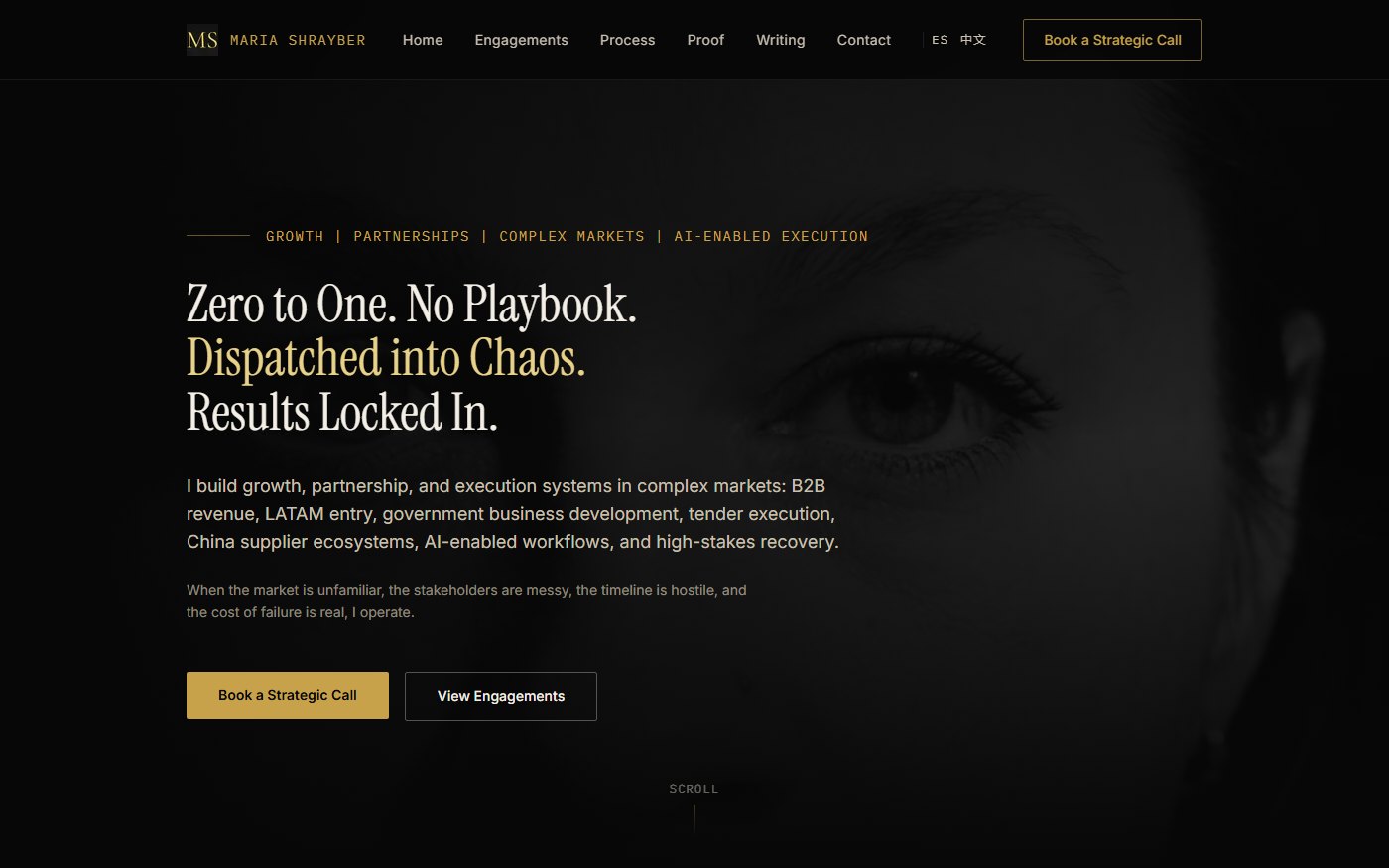 Website Maria Shrayber — marca personal ejecutiva